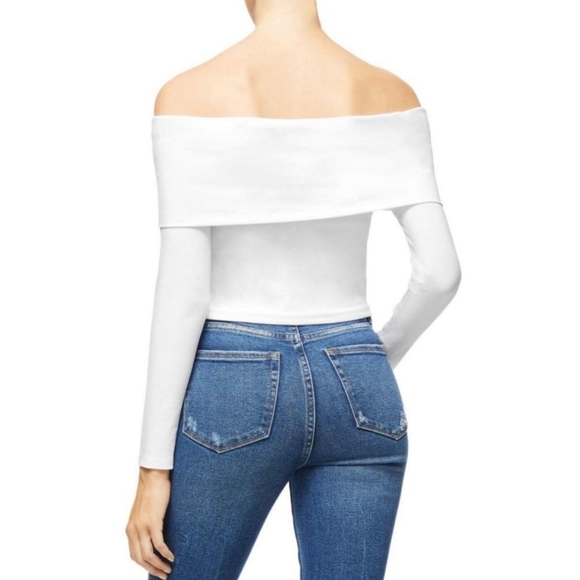 🆕GOOD AMERICAN Rib Fold Over Off Shoulder Top-L - Picture 9 of 14